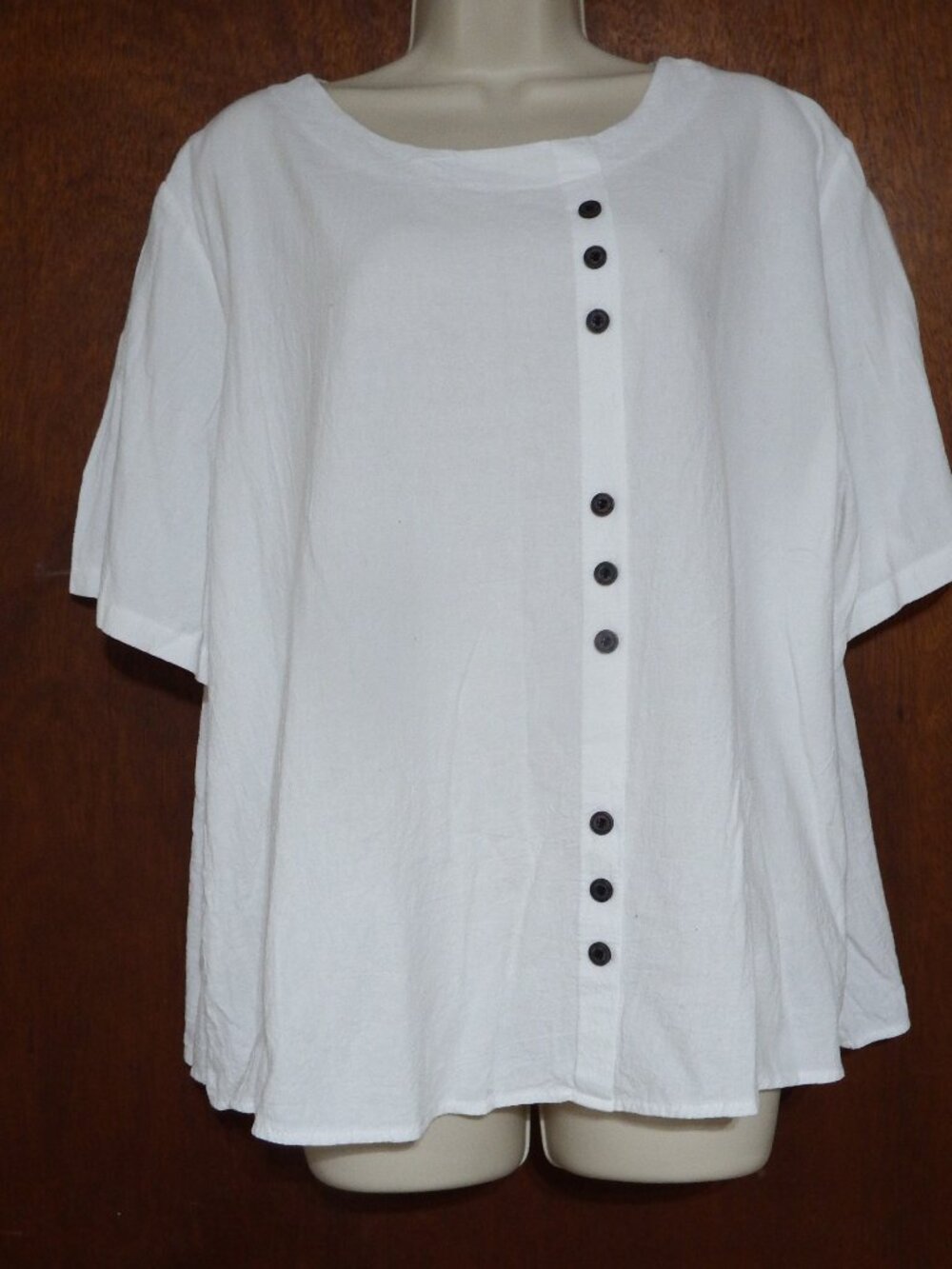 Women's classic white blouse, Size 5XL